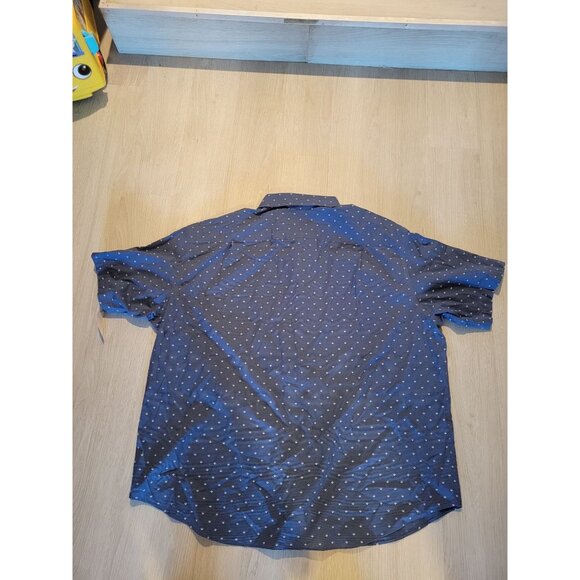 Van Heusen Mens Big & Tall Stretch Wrinkle-Free Short Sleeve Button-Up Shirt Nav - Picture 4 of 11